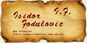 Isidor Fodulović vizit kartica